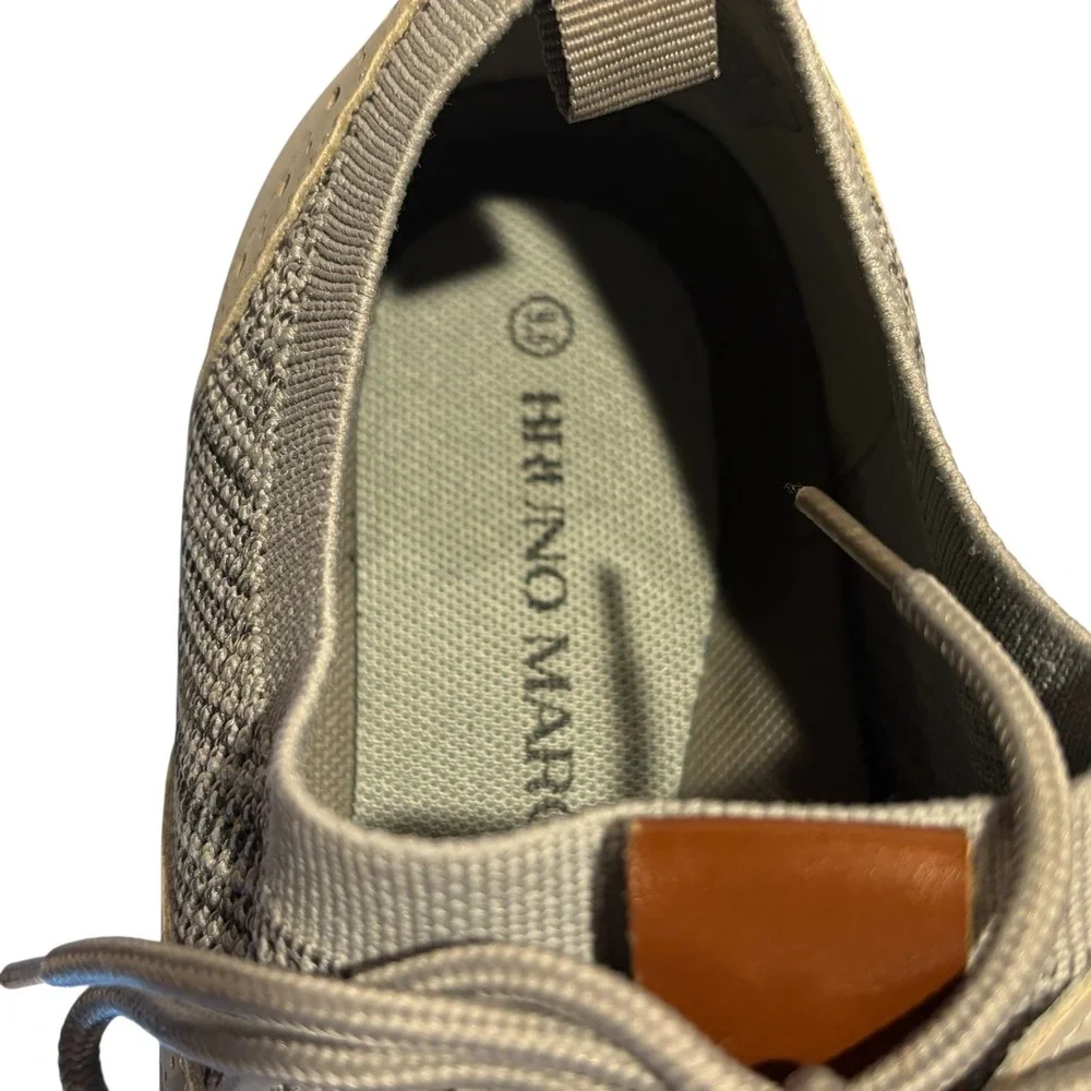 Bruno Marc Mens Grey Knit Wingtip Oxford Hybrid Sneaker Dress Shoes Brogue 9.5